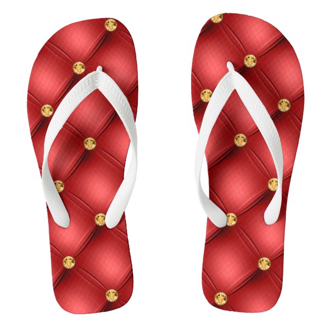 Chanclas Rojo de oro Flip Flops (Plantilla)