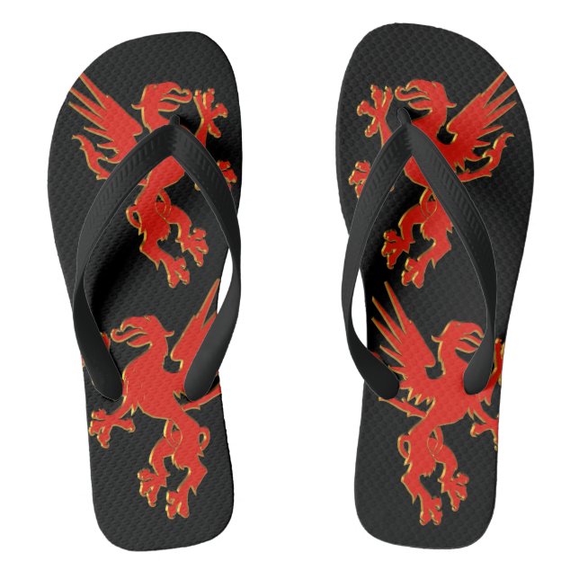 Chanclas Rojo Dragón Flip Flops (Plantilla)