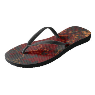 Chanclas Rojo, gris y naranja Abstracto