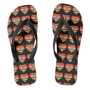 Chanclas Rojo Panda, corazón de amor