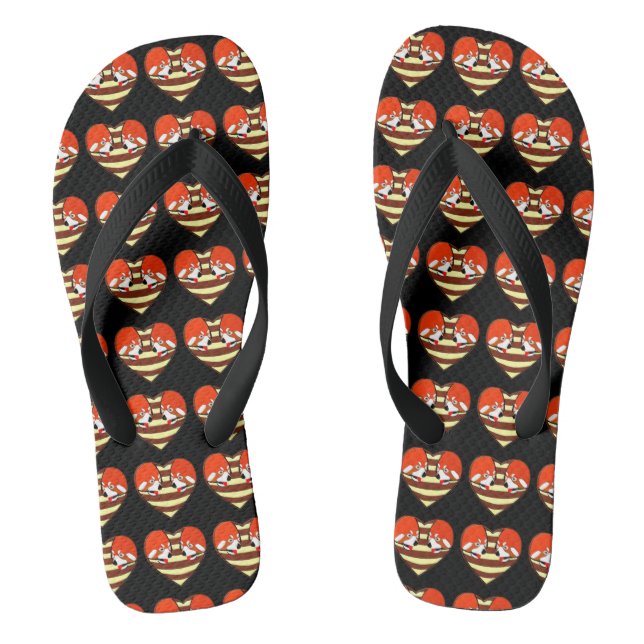 Chanclas Rojo Panda, corazón de amor (Plantilla)