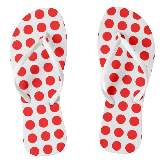 Chanclas Rojo sobre puntos de polka horizontal de gran tama (Plantilla)