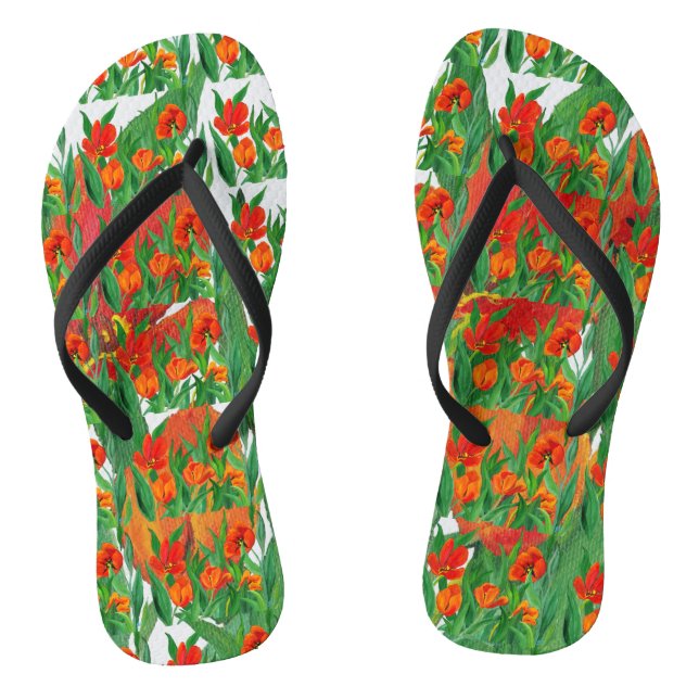 Chanclas Rojo Tulipano Flip Flop (Plantilla)