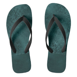Chanclas Romance Verde azulado de medianoche Damasco de z