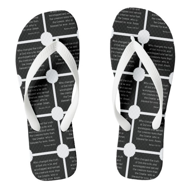 Chanclas Romanos 1:25 Biblia Verso Cita W/B Unisex de todo  (Plantilla)