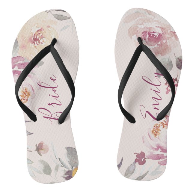 Chanclas Romántico jardín de novia floral (Plantilla)