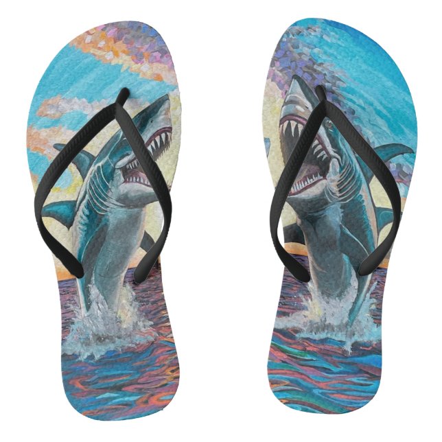 Chanclas Rompiendo el Glamour Chomp-Shark por joyas brillan (Plantilla)