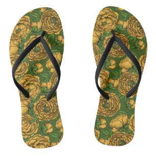 Chanclas Ropa de peonía amarilla