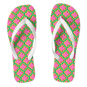 Chanclas Rosa Caliente #2, Papel amarillo, Verde azulado ma