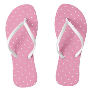 Chanclas rosa con puntos blancos