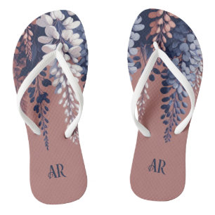 Chanclas Rosa de la Marina Monograma Wisteria Elegancia