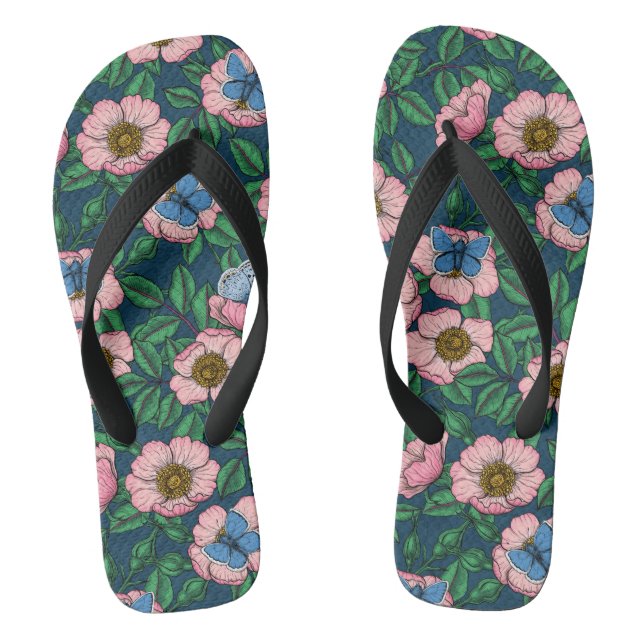 Chanclas Rosa de perro y mariposas (Plantilla)