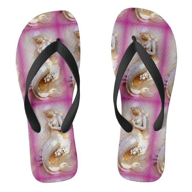 Chanclas rosa de sirena de piedra (Plantilla)