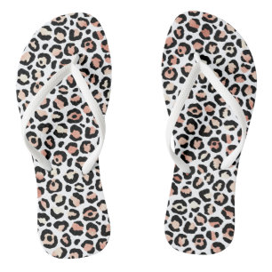 Chanclas Rosa Dorado Leopardo Chic Femenino
