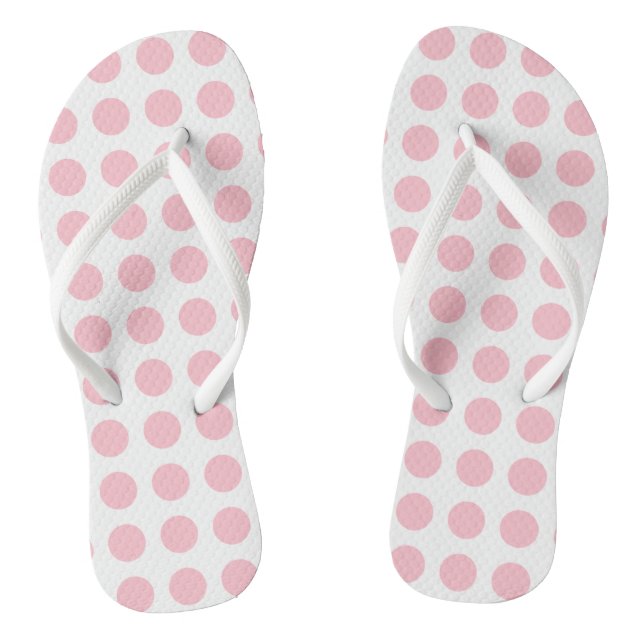 Chanclas Rosa en puntos de polka horizontal de gran tamaño  (Plantilla)