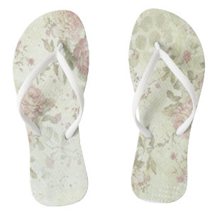 Chanclas Rosa Floral Shabby Chic