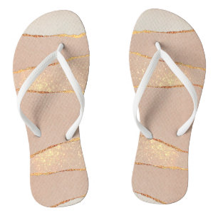 Chanclas Rosa Gold Purpurina de lujo