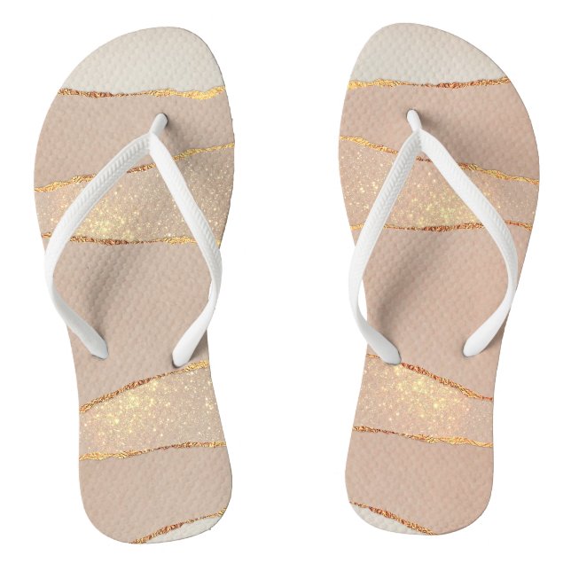Chanclas Rosa Gold Purpurina de lujo (Plantilla)