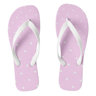 Chanclas Rosa lavanda con puntos blancos
