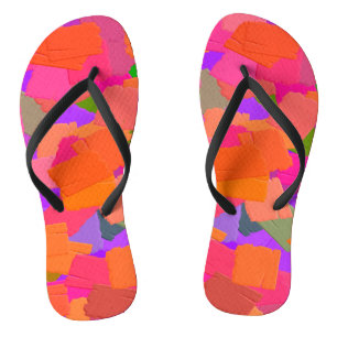 Chanclas Rosa, Naranja y Abstracto Morado
