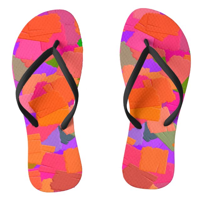 Chanclas Rosa, Naranja y Abstracto Morado (Plantilla)