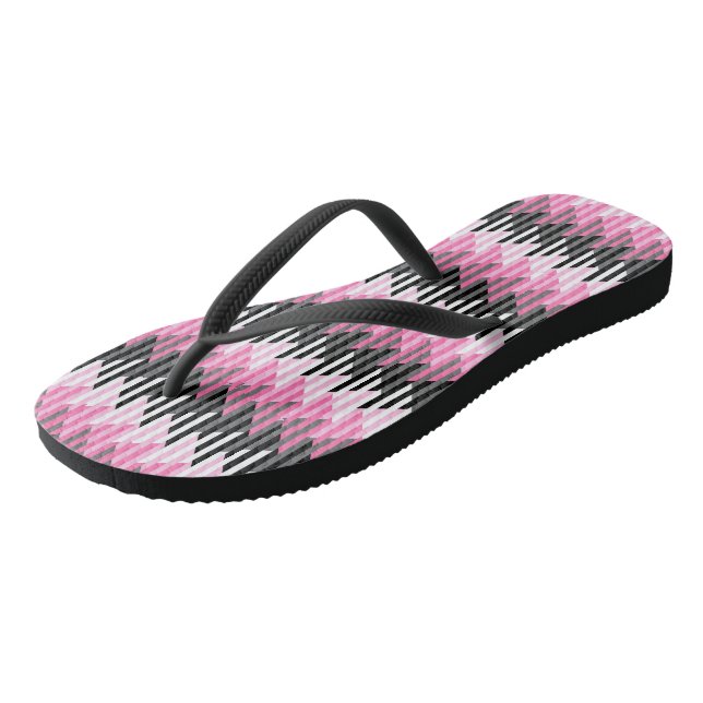 Chanclas Rosa negro y blanco geométrico  (Angular)