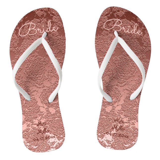 Chanclas Rosa Novia de Boda Elegante (Plantilla)
