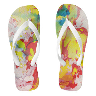 Chanclas Rosa Rojo Amarillo Azul Verde Moderno Abstracto de