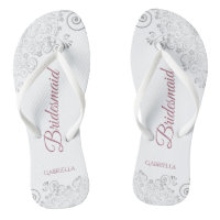 Rosa Silver Lace y Dusty Script Bridesmaid Boda