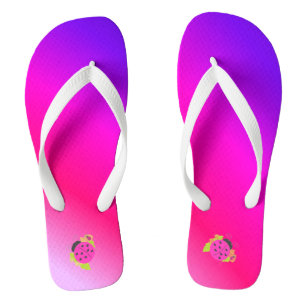 Chanclas Rosa y Morado Con Mariquitas