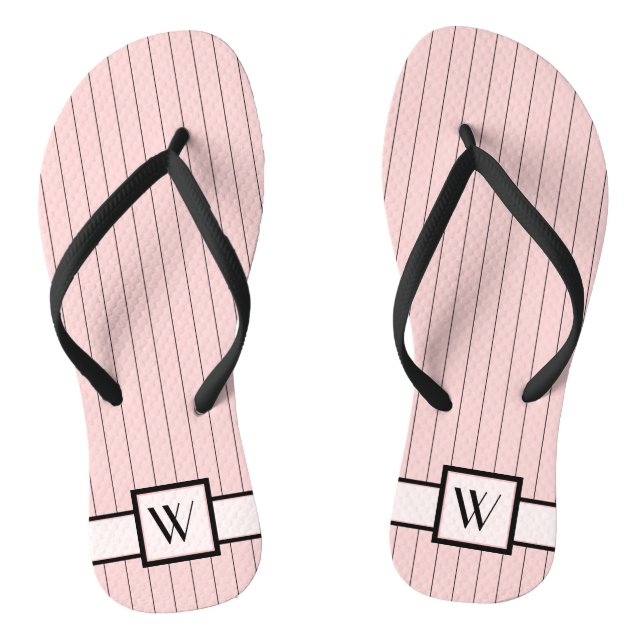 Chanclas Rosado con pinzas negras Flip Flops (Plantilla)