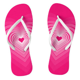 Chanclas rosas con corazones