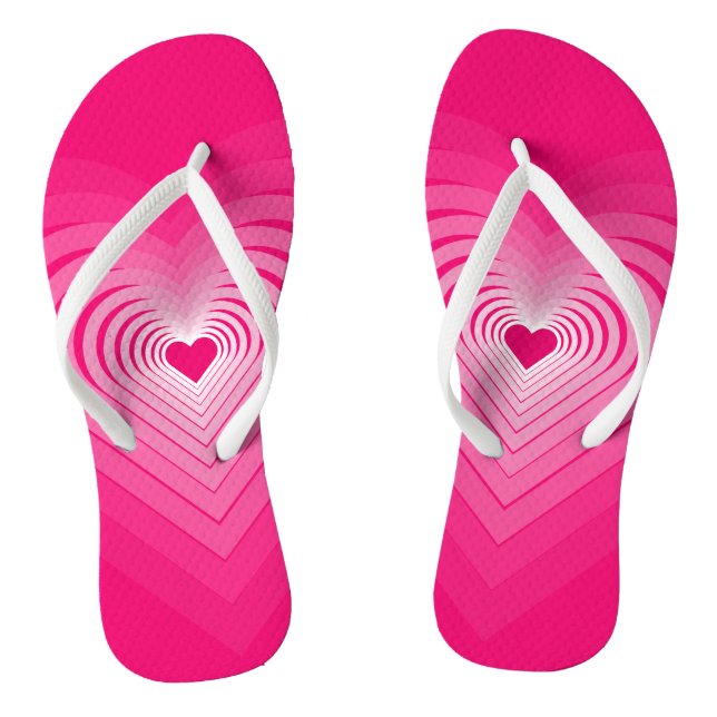Chanclas rosas con corazones (Plantilla)
