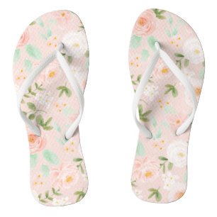 Chanclas Rosas de acuarela florecen en rosa y rosa
