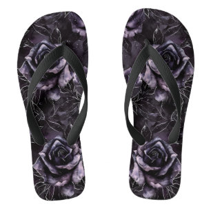 Chanclas Rosas del cementerio morado ocultación gótica