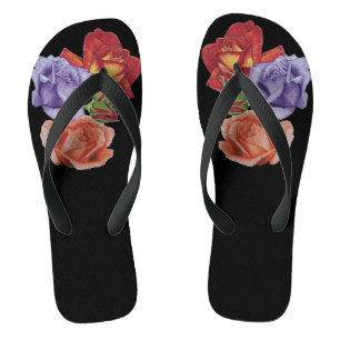 Chanclas rosas originales coloridos patrones florales estam