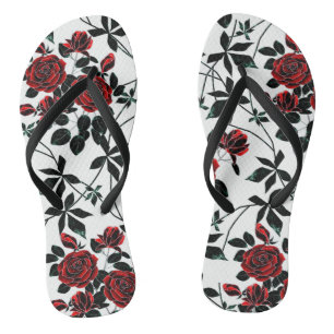 Chanclas Rosas rojas .