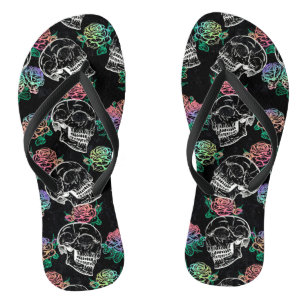 Chanclas Rosas Skulls y Ombre Glam Pastel Grunge gótico
