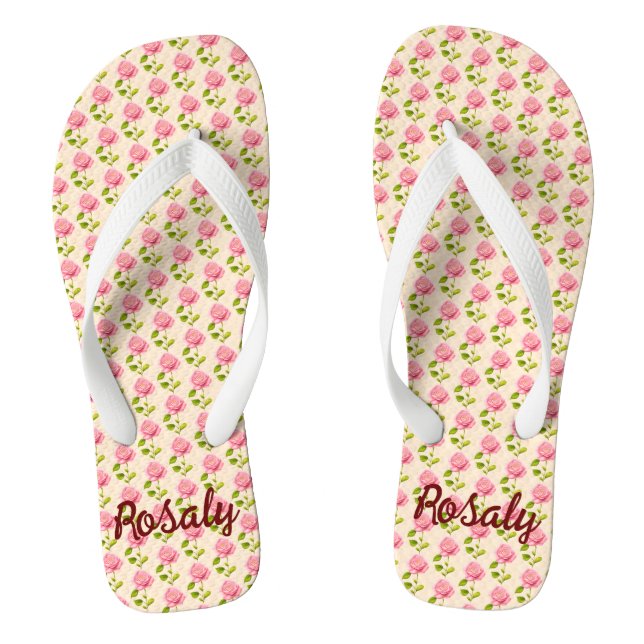 Chanclas Rosen Muster rosa pink (Plantilla)