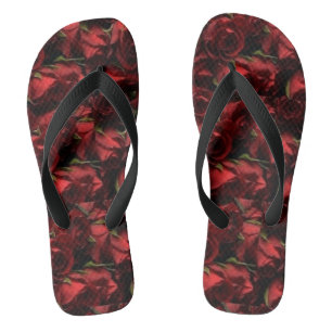 Chanclas Roses Rojos Floral Escalera Grande Flip Flops