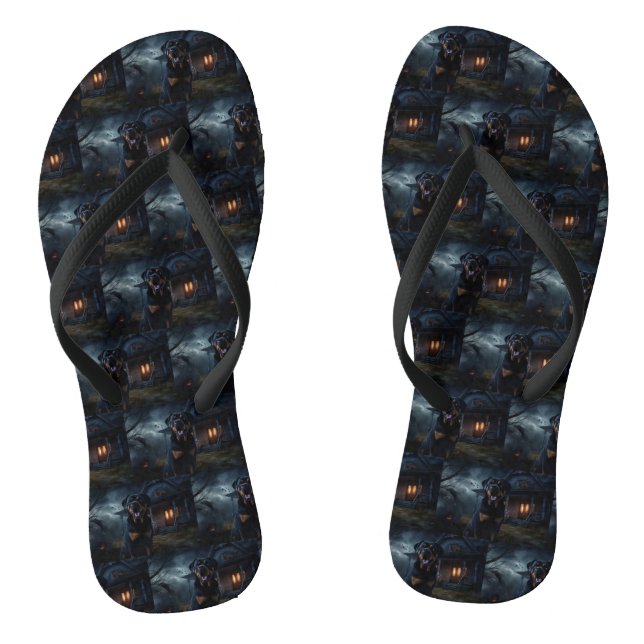 Chanclas Rottweiler de Halloween aterrador (Plantilla)
