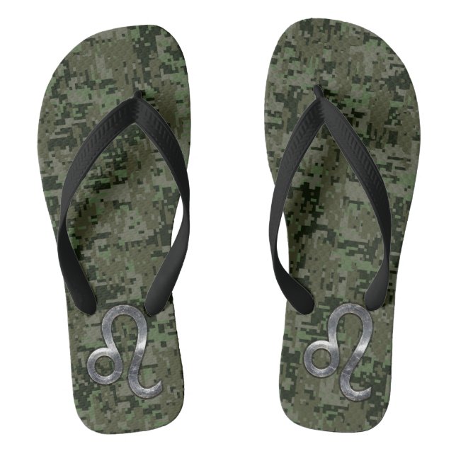 Chanclas Rótulo Leo Zodiac en camo digital verde oliva (Plantilla)