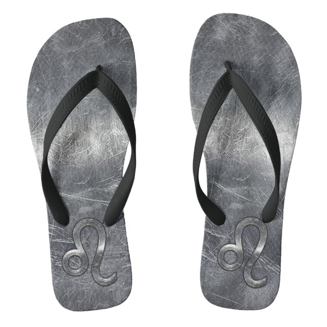 Chanclas Rótulo Leo Zodiac en estilo industrial (Plantilla)