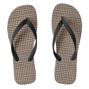 Chanclas Rústico Resumen Burlap Brown Tan Weave Flip Flops