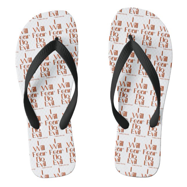 Chanclas Salmos 23:4 Cita de Verso de Biblia W/B Unisex (Plantilla)