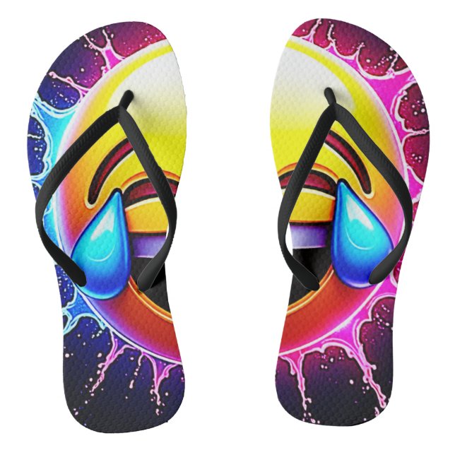 Chanclas Salpicadura Alegre: Arte de Emoji Riéndose (Plantilla)