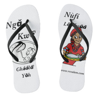Chanclas sandalia, sandalia, zapatillas en lengua nufi