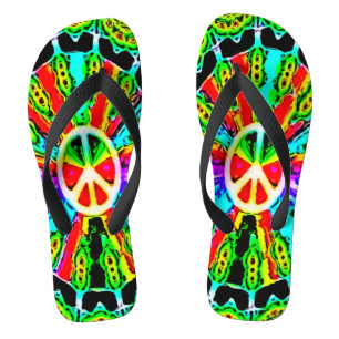 Chanclas Sándalos de la rueda de la paz psicodélicos