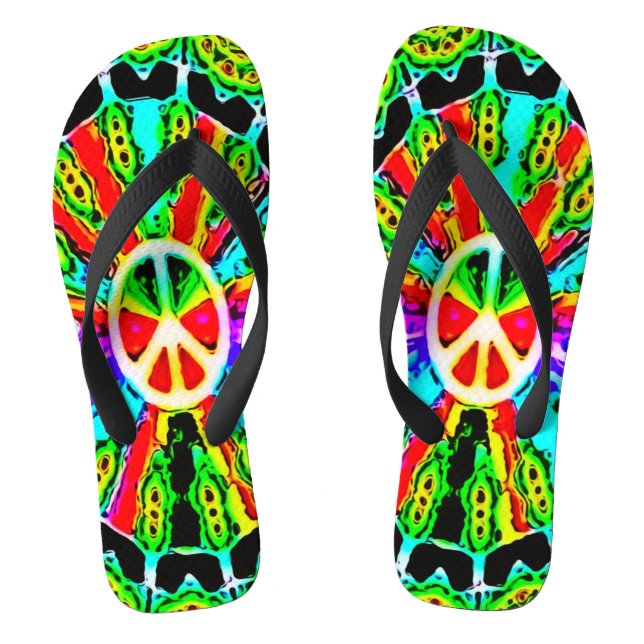 Chanclas Sándalos de la rueda de la paz psicodélicos (Plantilla)