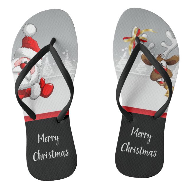 Chanclas Santa Rudolf Personalizado Merry Christmas (Plantilla)